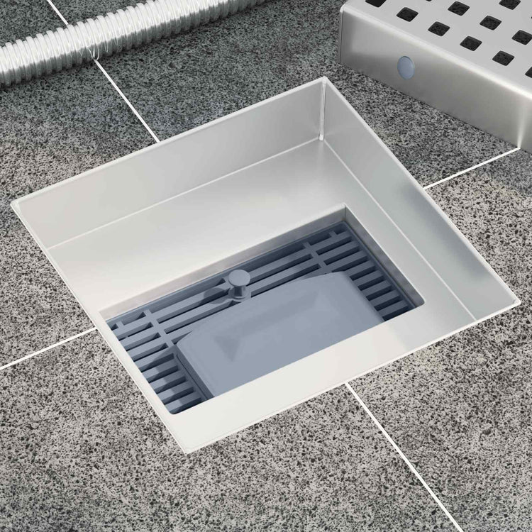 Vidaxxl dot caniveau de douche argent 15 x 15 cm acier inoxydable 304