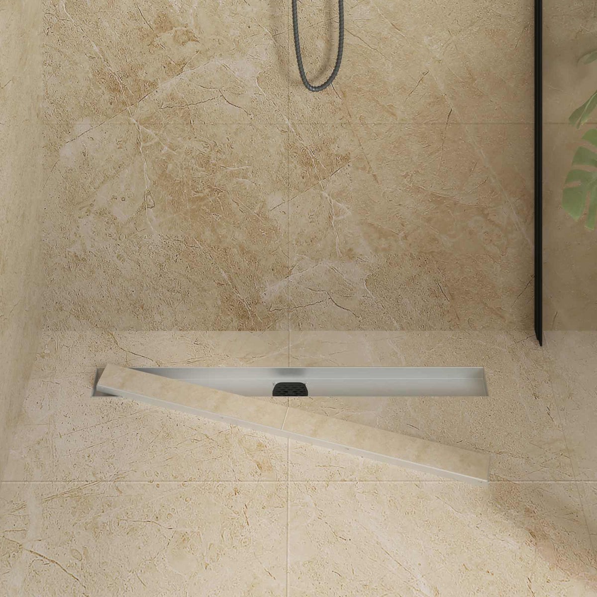Vidaxx caniveau de douche 2 en 1 avec siphon 360° argent 80 cm