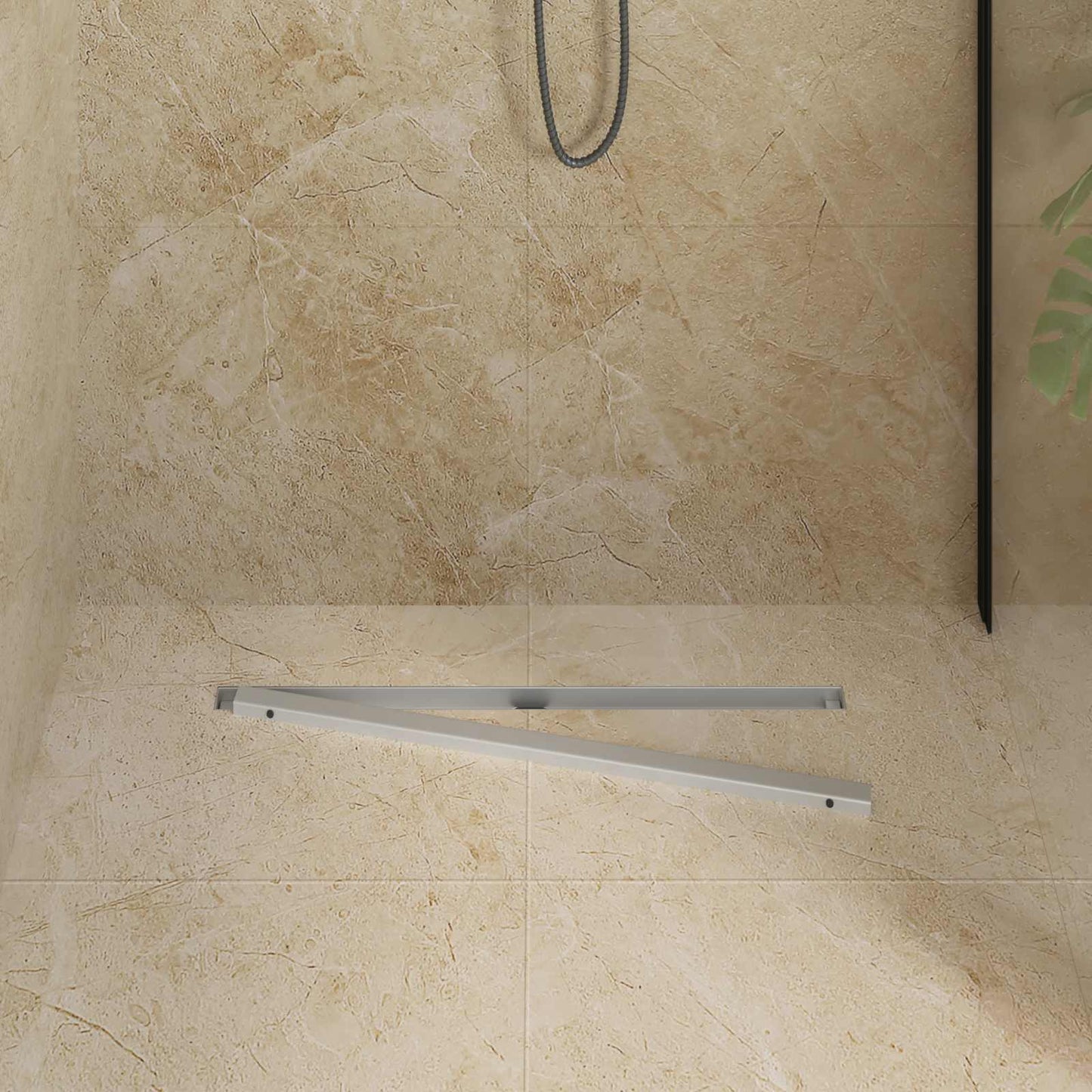 VidaXL caniveau de douche 360° avec modèle mince argent 70 cm