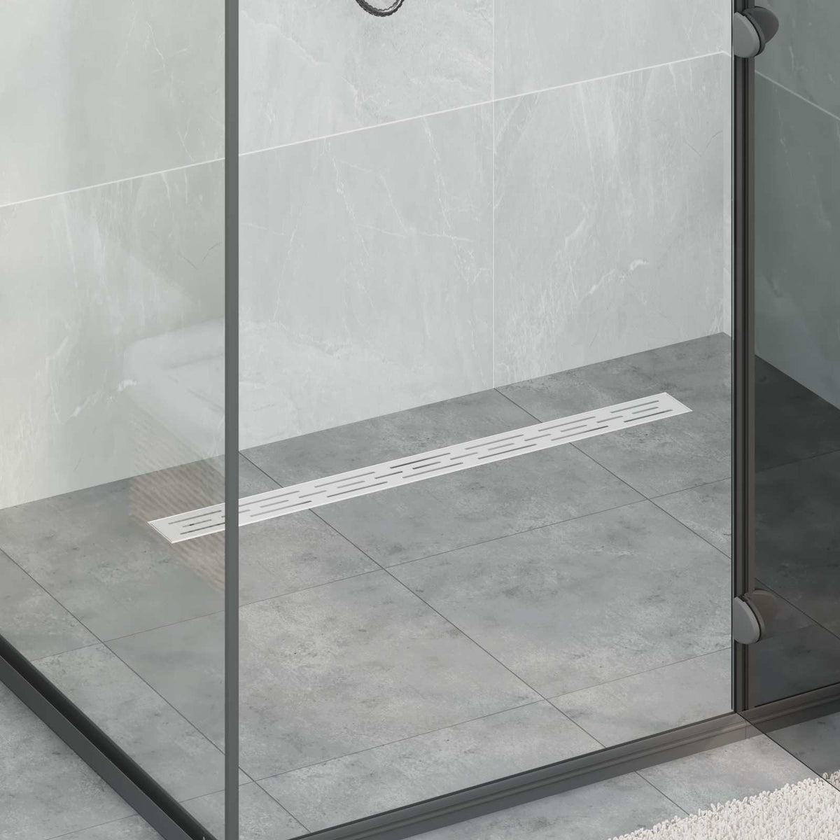 Vidaxx couvercle en verre pour caniveau de douche avec siphon 360° argent 80 cm