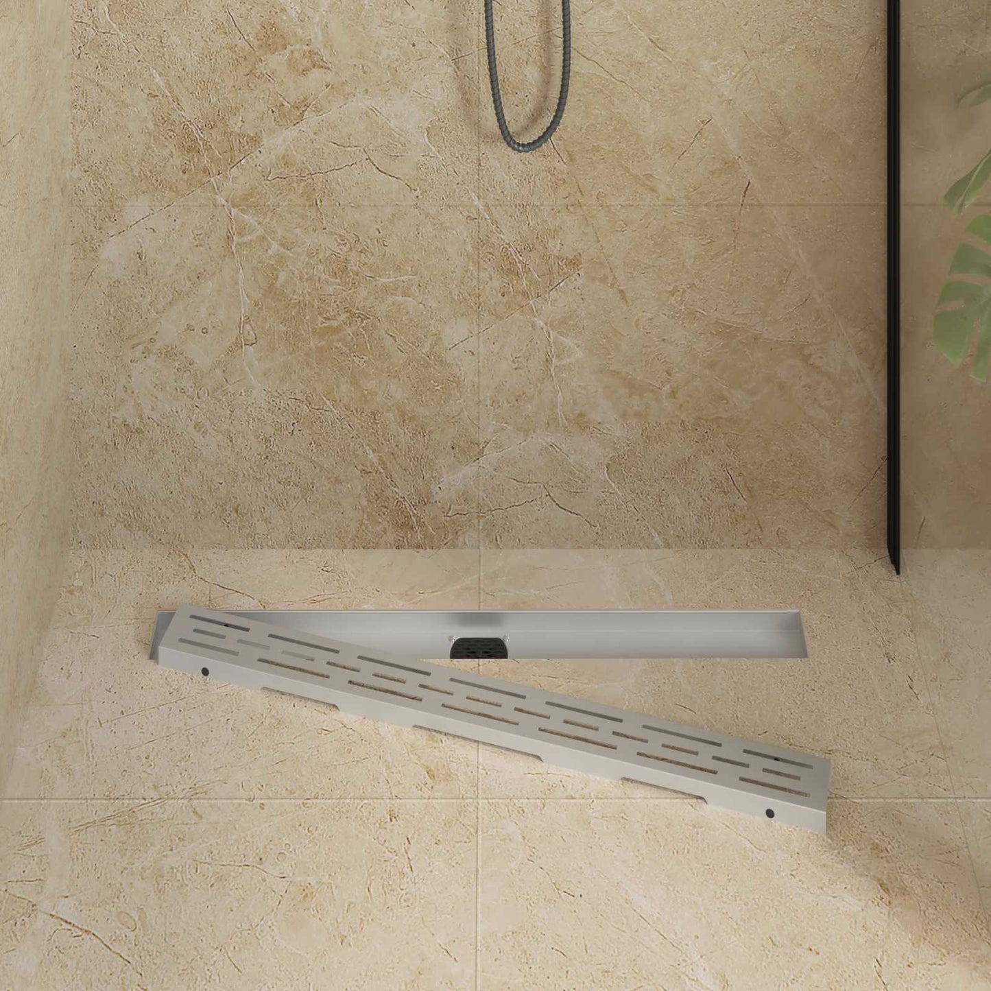 Vidaxx couvercle en verre pour caniveau de douche avec siphon 360° argent 80 cm