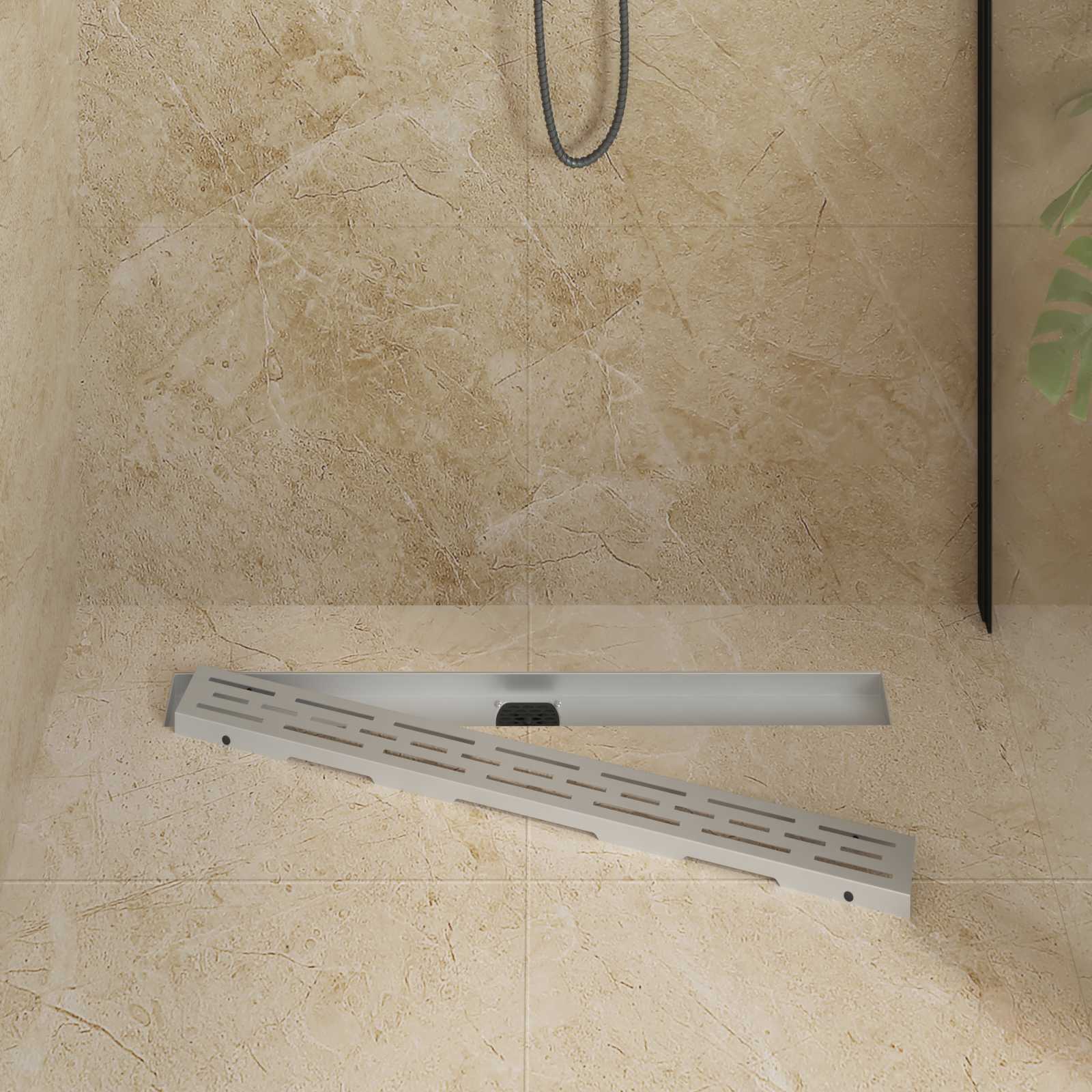 Vidaxx couvercle en verre pour caniveau de douche avec siphon 360° argent 80 cm