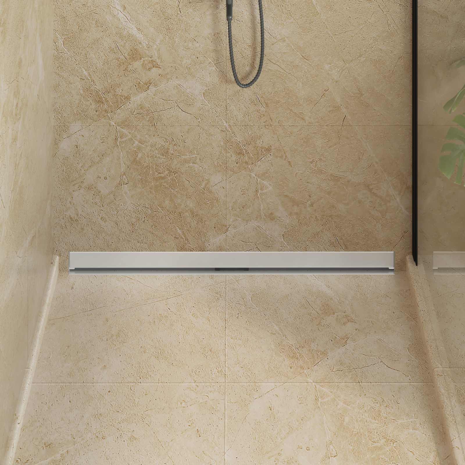 Vidaxxl caniveau de douche mural argent 100 cm acier inoxydable 304