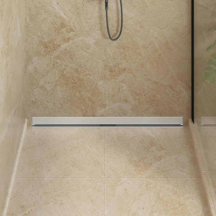 Vidaxxl caniveau de douche mural argent 100 cm acier inoxydable 304