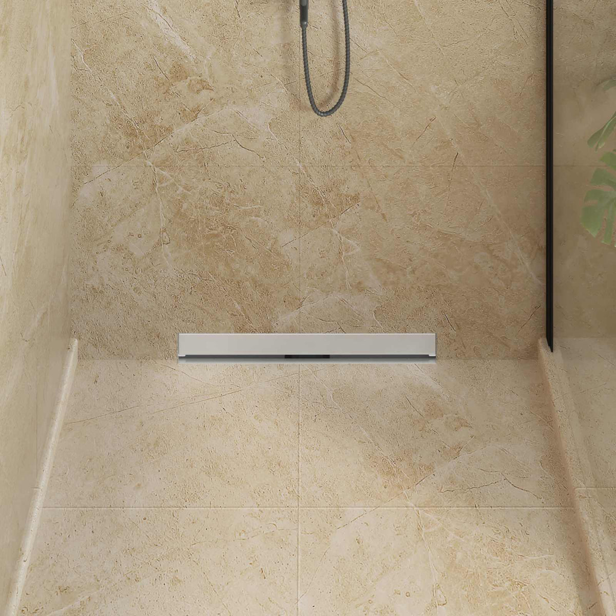Vidaxxl caniveau de douche mural argent 60 cm acier inoxydable 304