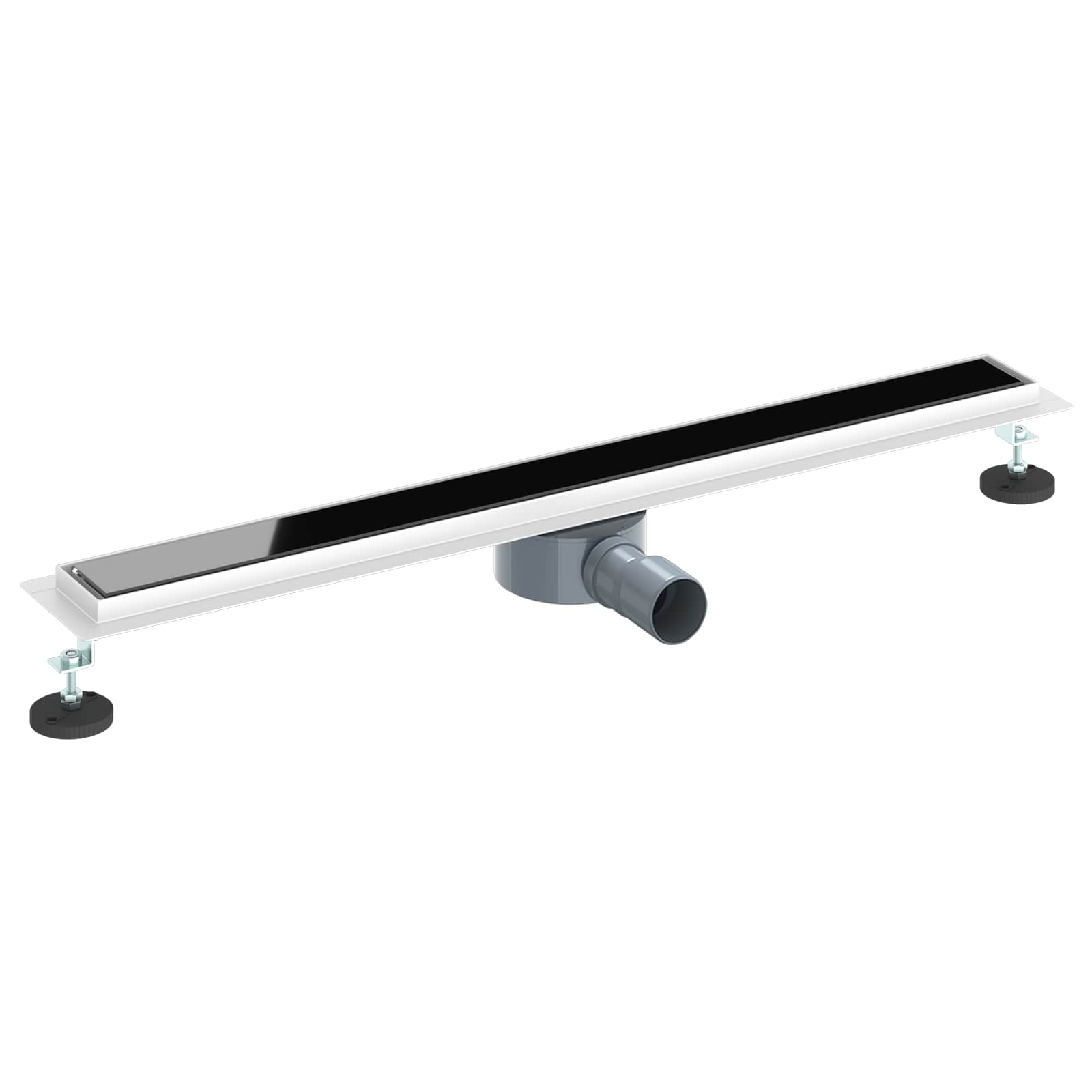 Vidaxx couvercle en verre pour caniveau de douche avec siphon 360° noir 80 cm