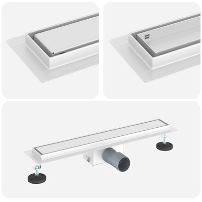 VidaXL caniveau de douche 2 en 1 argent 50 cm acier inoxydable 304