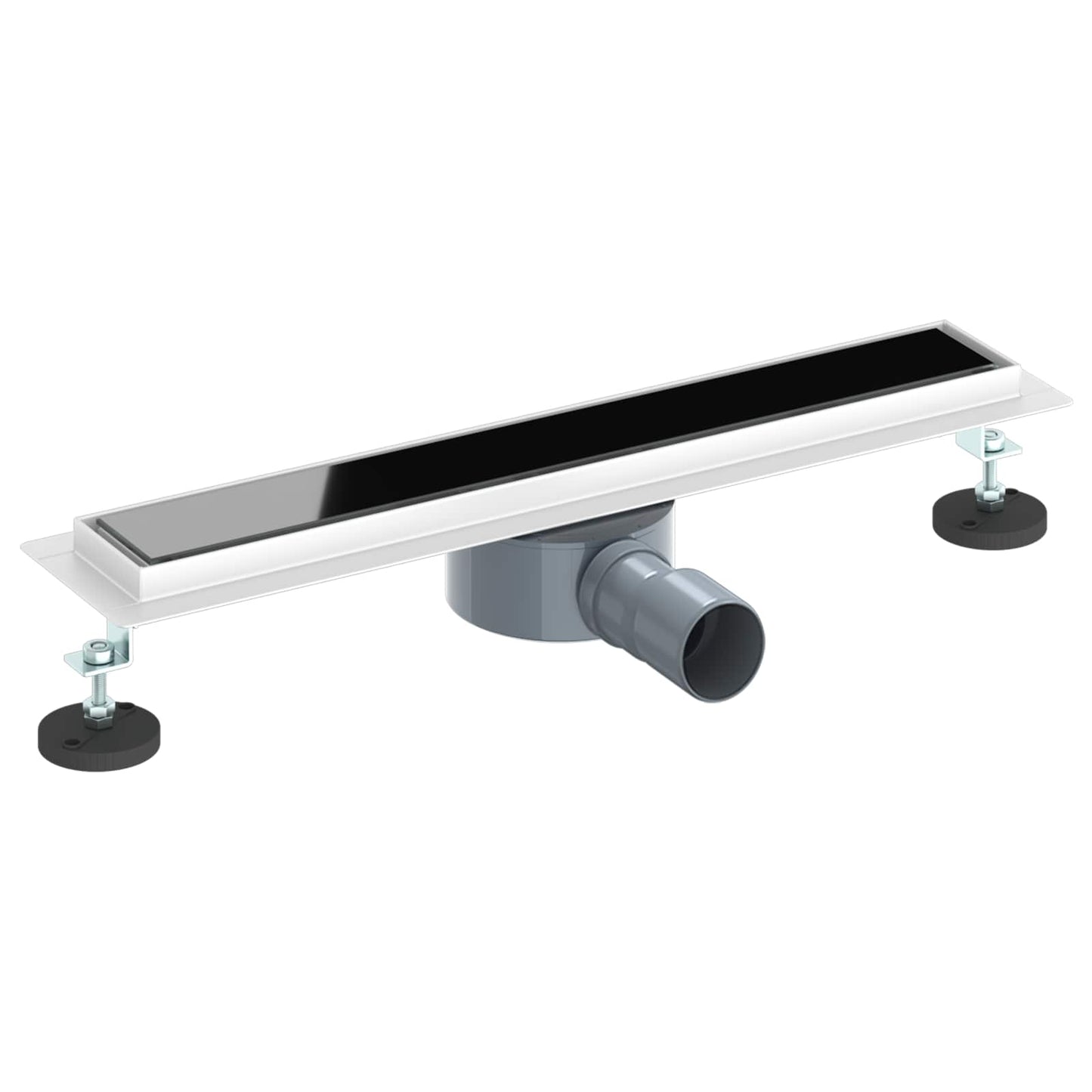 Vidaxx couvercle en verre pour caniveau de douche avec siphon 360° noir 50 cm