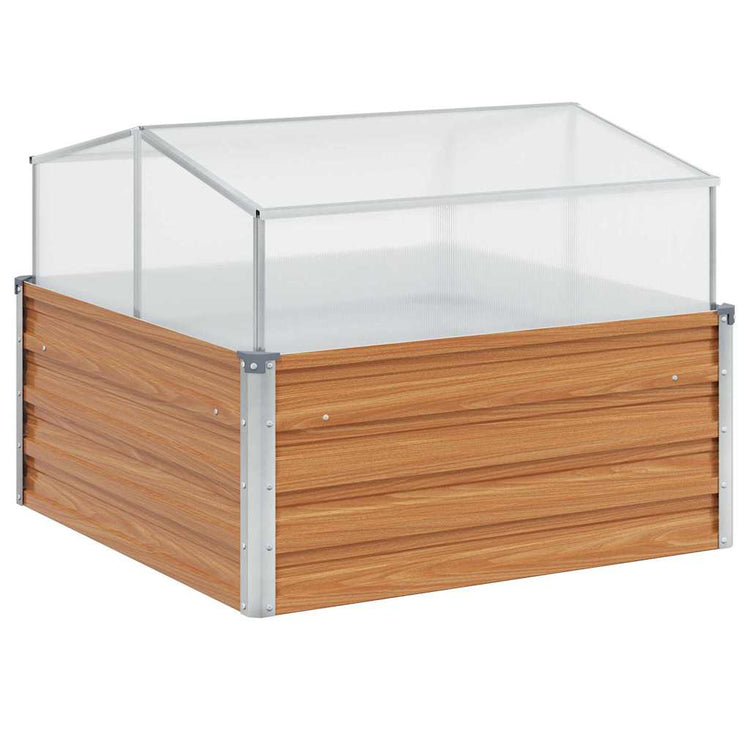 Vidaxl jardinière avec serre marron clair 100 x 100 x 77 cm