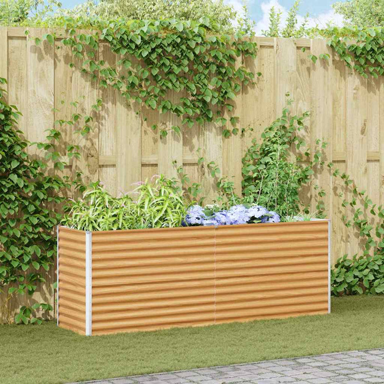 Jardinière surélevée Vidaxl 195 x 50 x 68 cm acier galvanisé