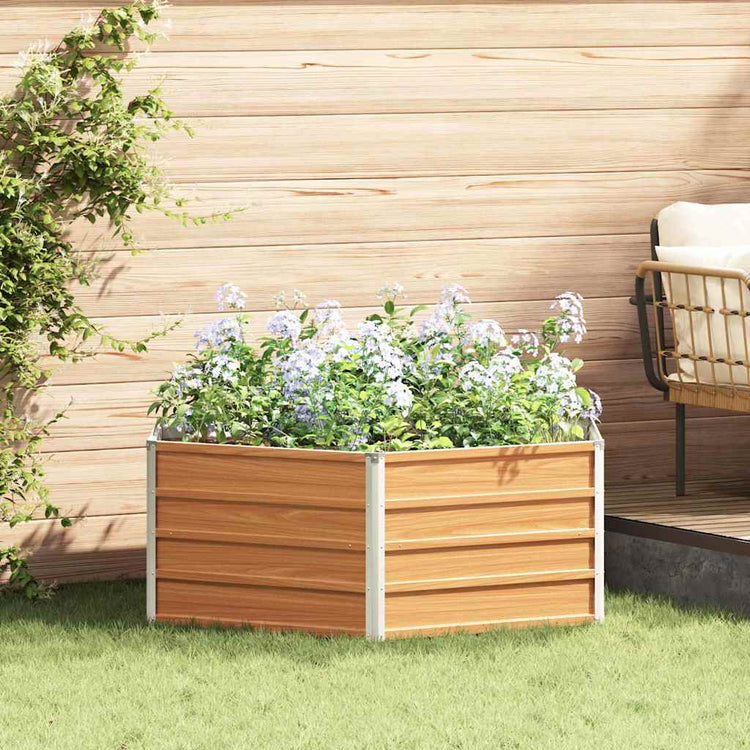 Vidaxx parterre de jardin surélevé aspect bois 129 x 129 x 45 cm
