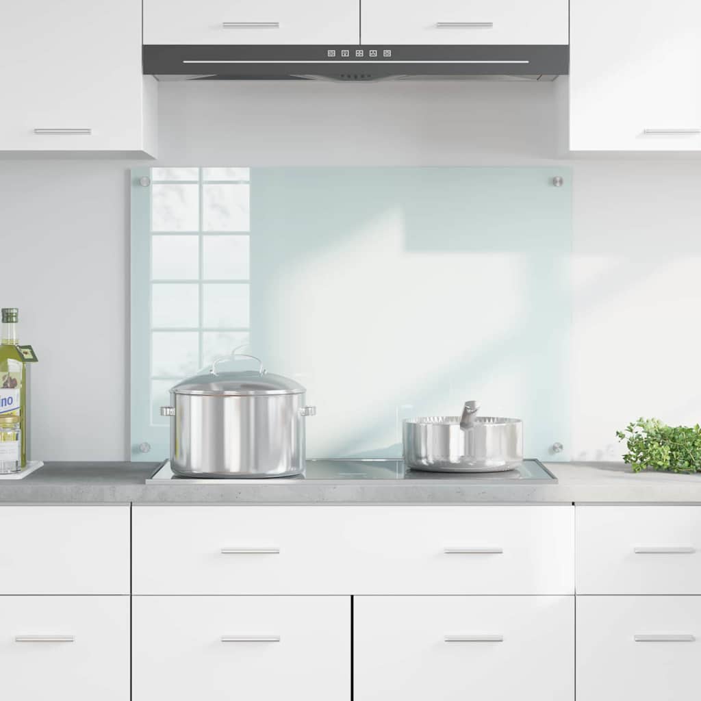 VidaXL paroi arrière de cuisine blanc 90 x 60 cm verre trempé