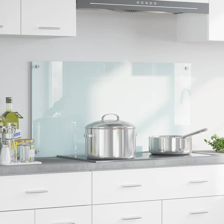 VidaXL paroi arrière de cuisine blanc 100 x 50 cm verre trempé