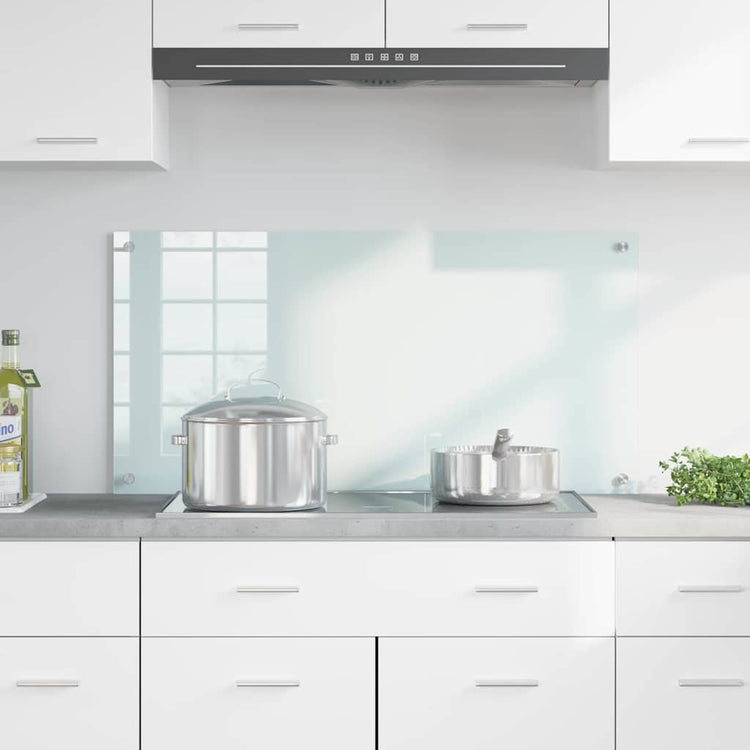 VidaXL paroi arrière de cuisine blanc 100 x 50 cm verre trempé