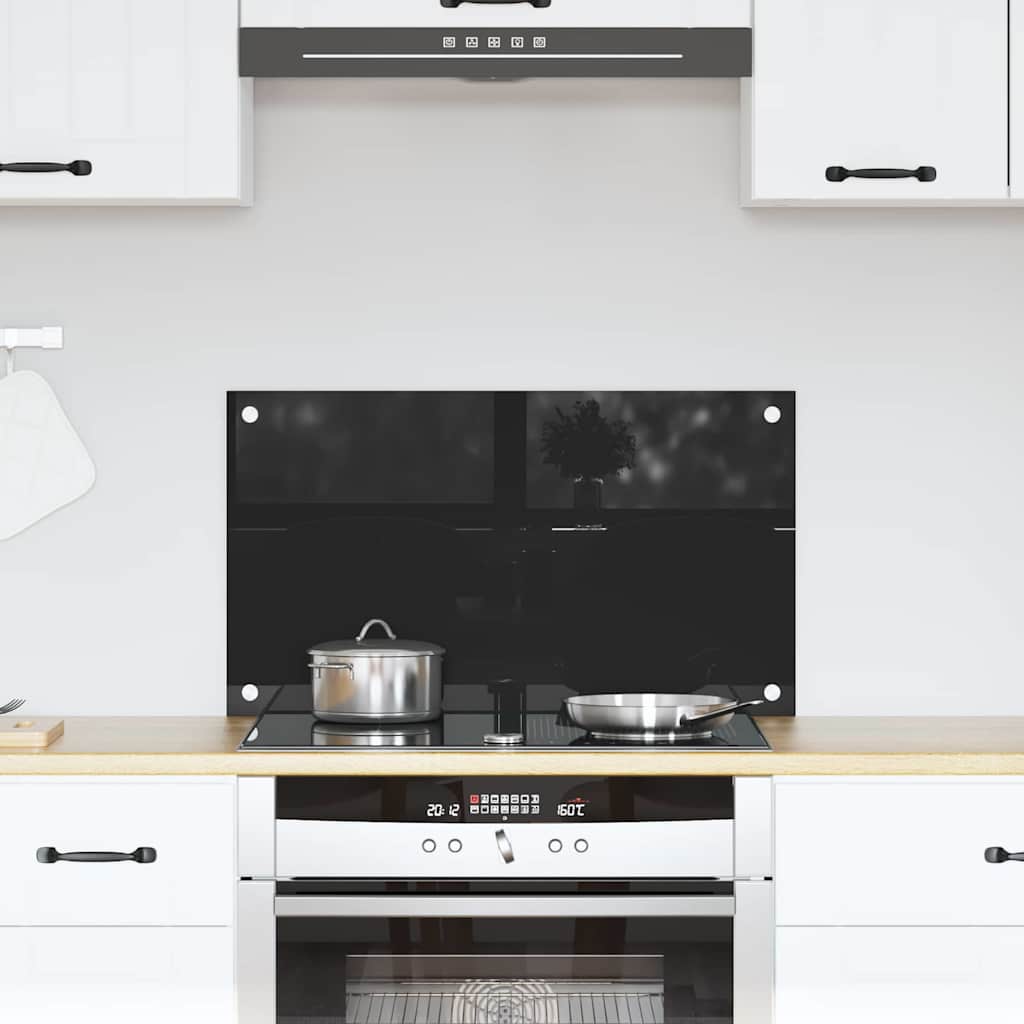 Vidaxx paroi arrière de cuisine noir 70 x 40 cm verre trempé