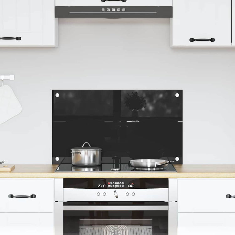 Vidaxx paroi arrière de cuisine noir 70 x 40 cm verre trempé