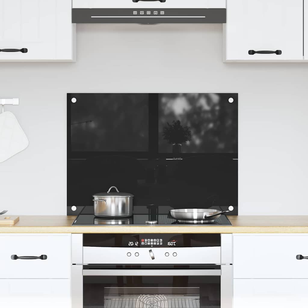VidaXL paroi arrière de cuisine noir 70 x 50 cm verre trempé