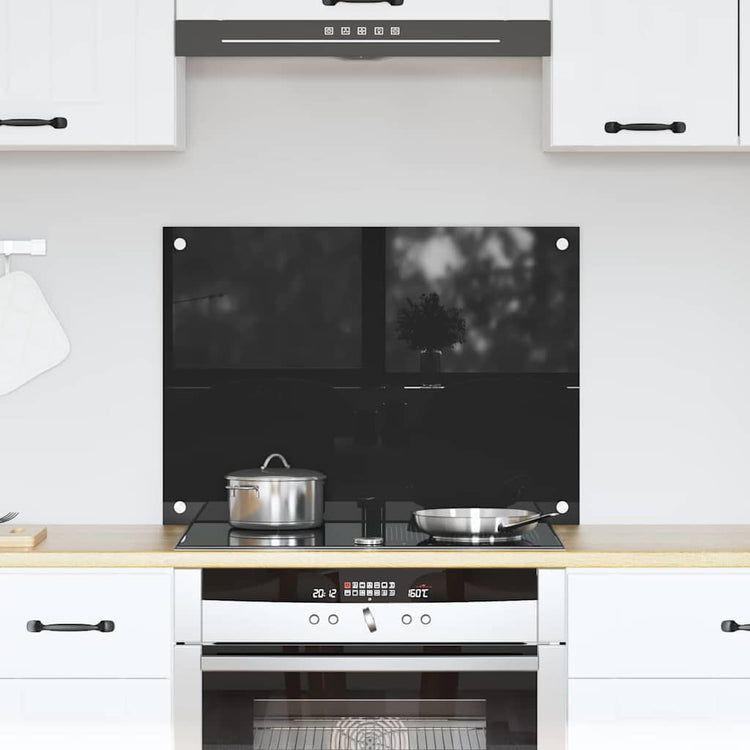 VidaXL paroi arrière de cuisine noir 70 x 50 cm verre trempé