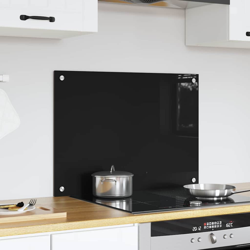 VidaXL paroi arrière de cuisine noir 70 x 50 cm verre trempé