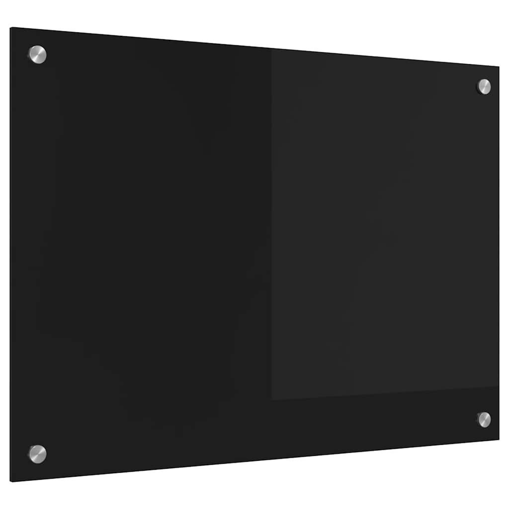 VidaXL paroi arrière de cuisine noir 70 x 50 cm verre trempé