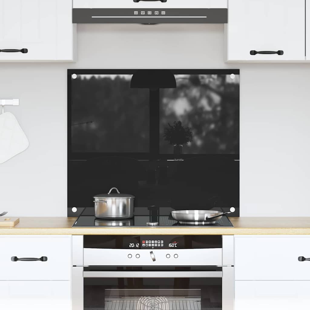 Vidaxx paroi arrière de cuisine noir 70 x 60 cm verre trempé
