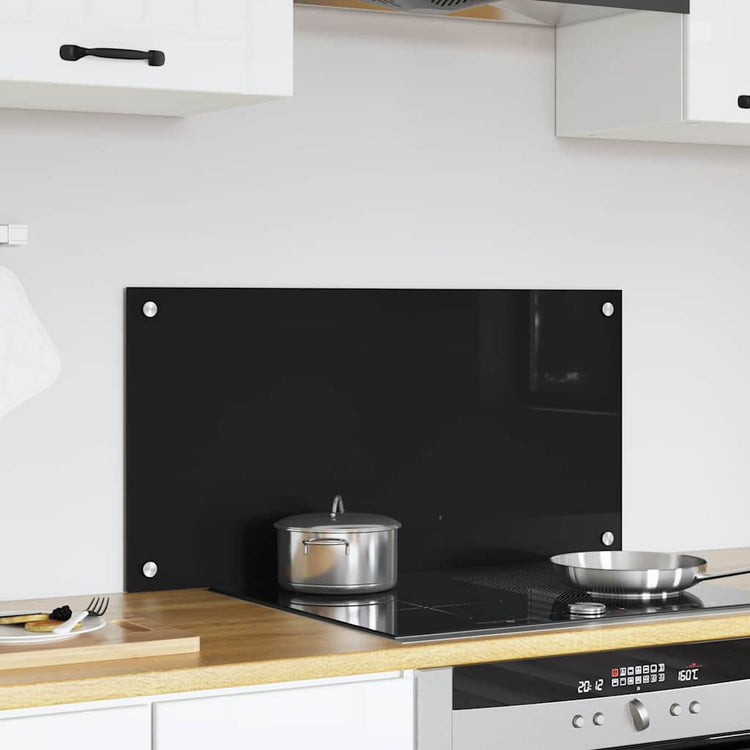 VidaXL paroi arrière de cuisine noir 80 x 40 cm verre trempé