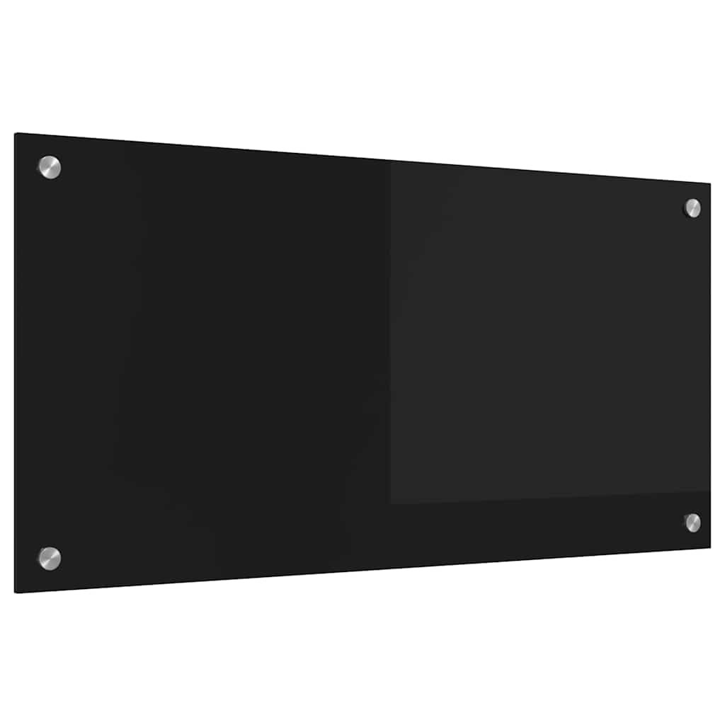 VidaXL paroi arrière de cuisine noir 80 x 40 cm verre trempé