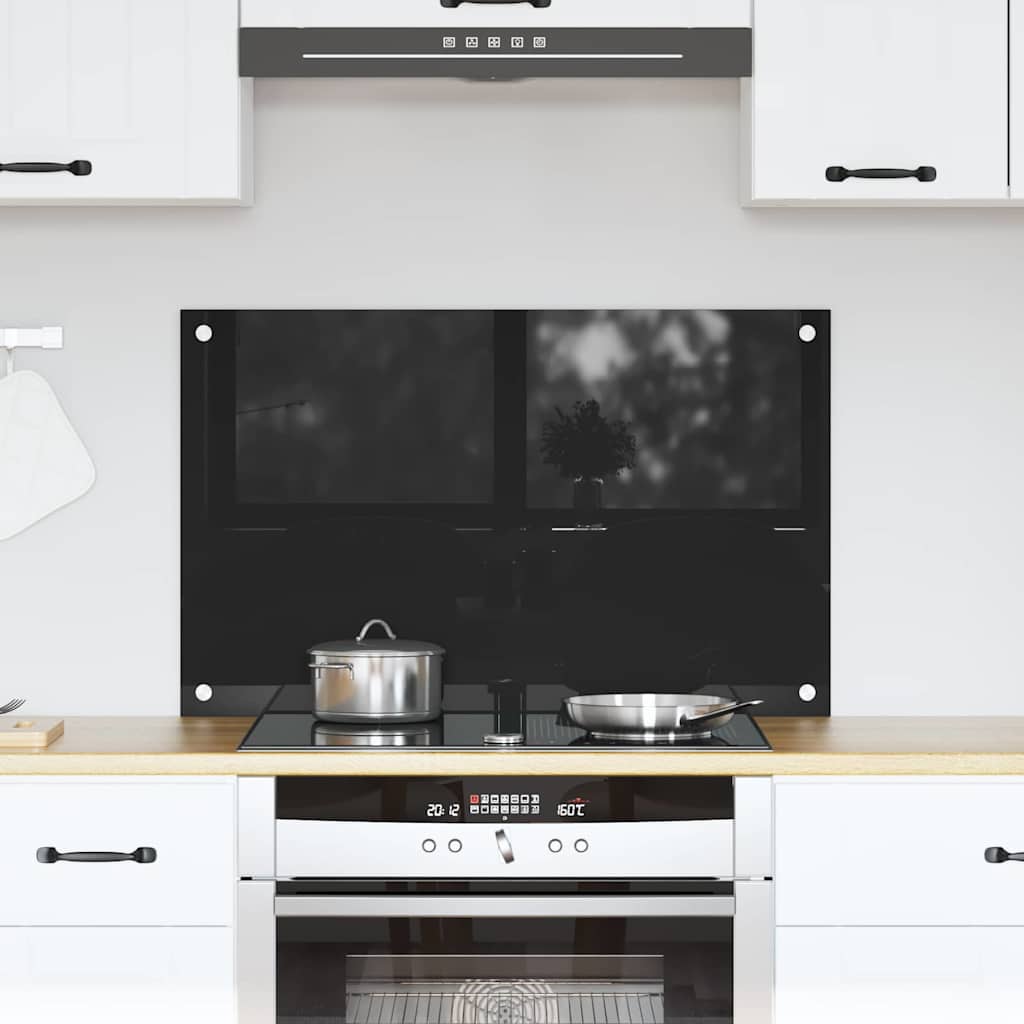 Vidaxx paroi arrière de cuisine noir 80 x 50 cm verre trempé