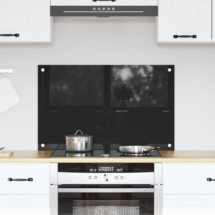 Vidaxx paroi arrière de cuisine noir 80 x 50 cm verre trempé