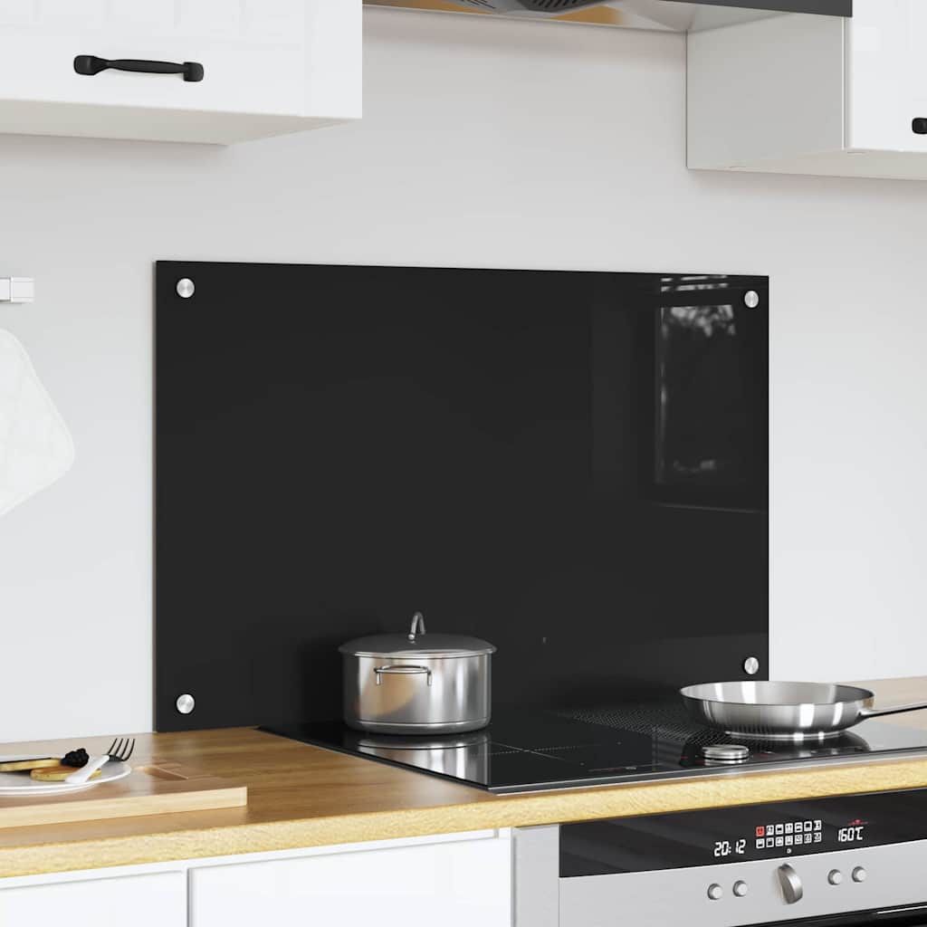 Vidaxx paroi arrière de cuisine noir 80 x 50 cm verre trempé