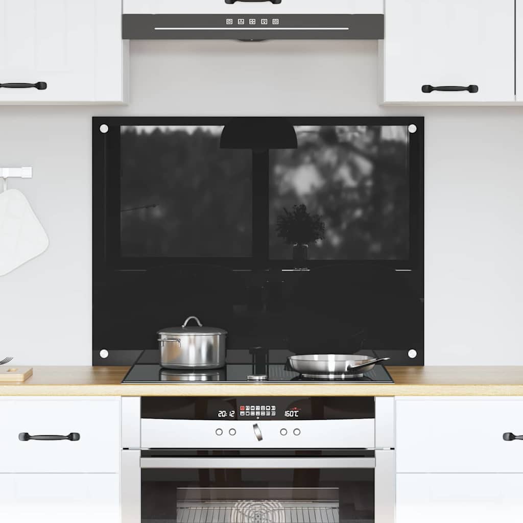 Vidaxx paroi arrière de cuisine noir 80 x 60 cm verre trempé