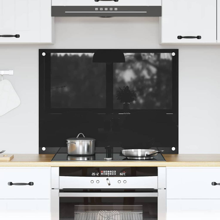 Vidaxx paroi arrière de cuisine noir 80 x 60 cm verre trempé