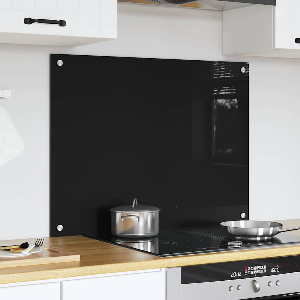 Vidaxx paroi arrière de cuisine noir 80 x 60 cm verre trempé