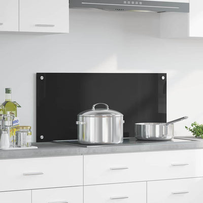 VidaXL paroi arrière de cuisine noir 90 x 40 cm verre trempé