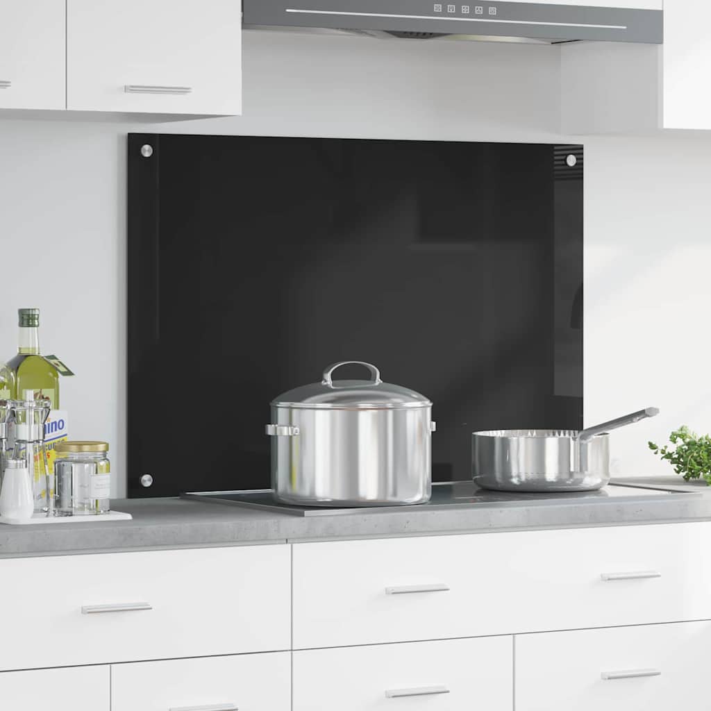 Vidaxx paroi arrière de cuisine noir 90 x 60 cm verre trempé