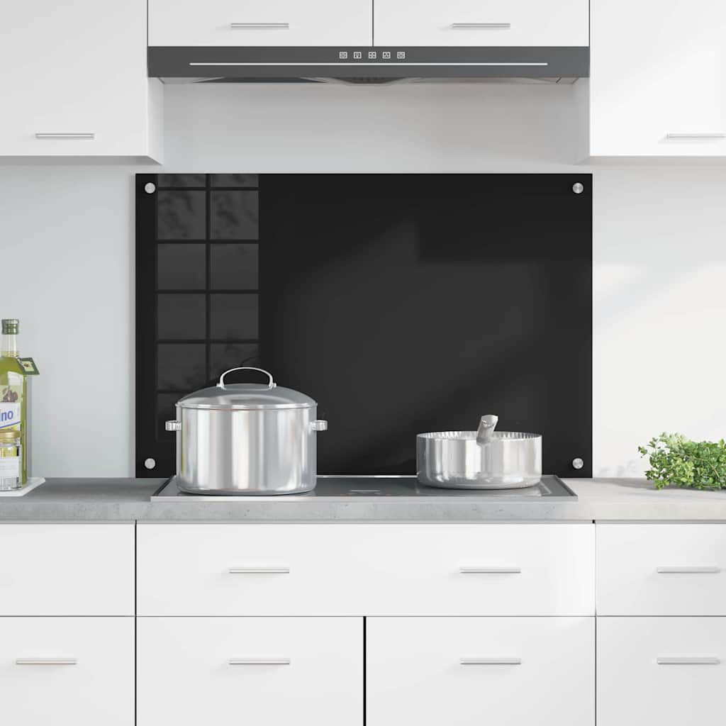 Vidaxx paroi arrière de cuisine noir 90 x 60 cm verre trempé