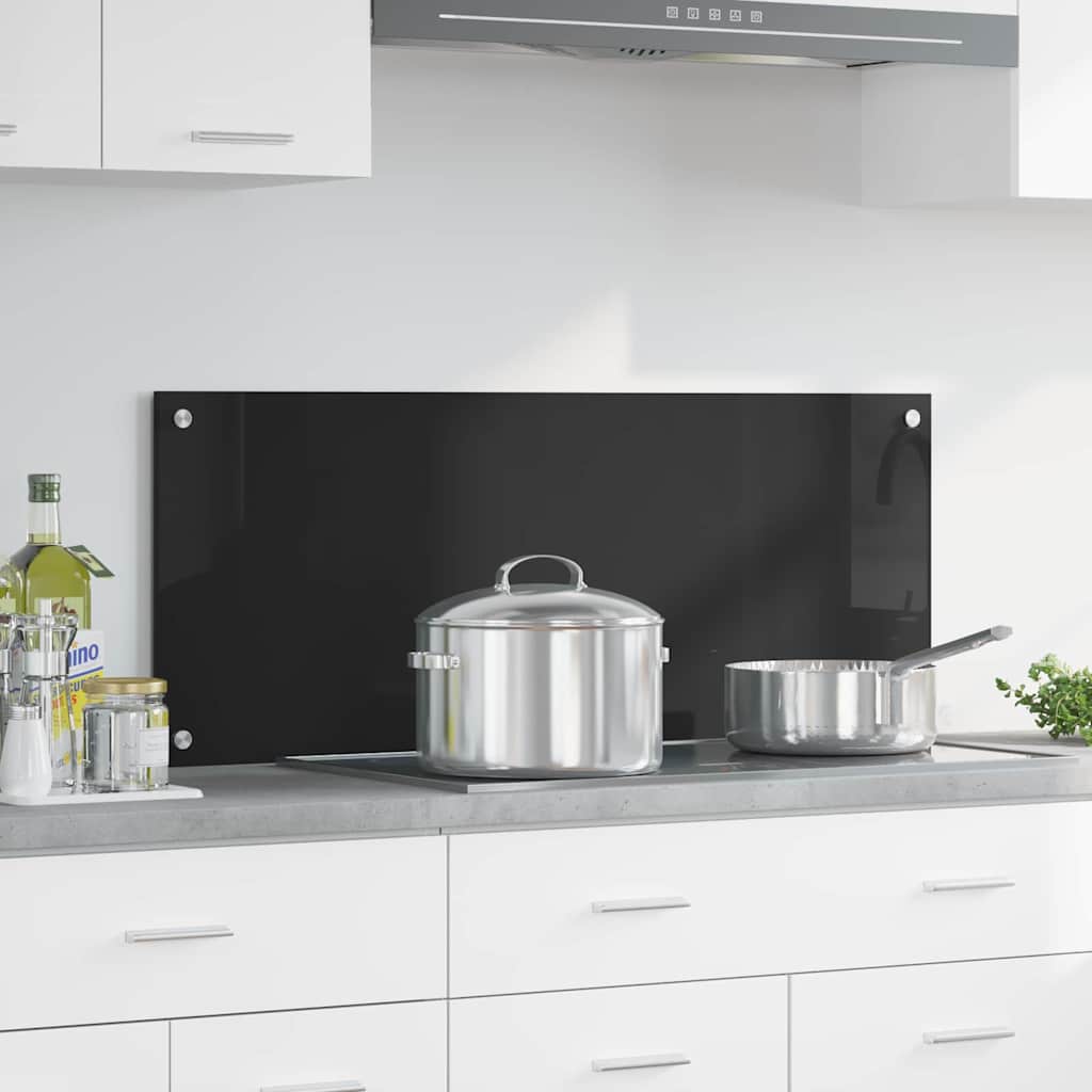 Vidaxx paroi arrière de cuisine noir 100 x 40 cm verre trempé