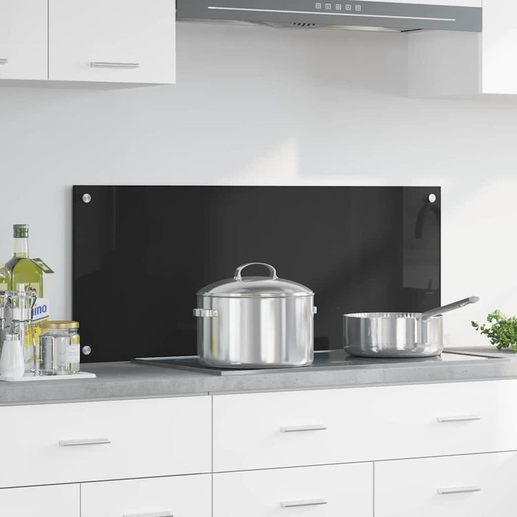 Vidaxx paroi arrière de cuisine noir 100 x 40 cm verre trempé