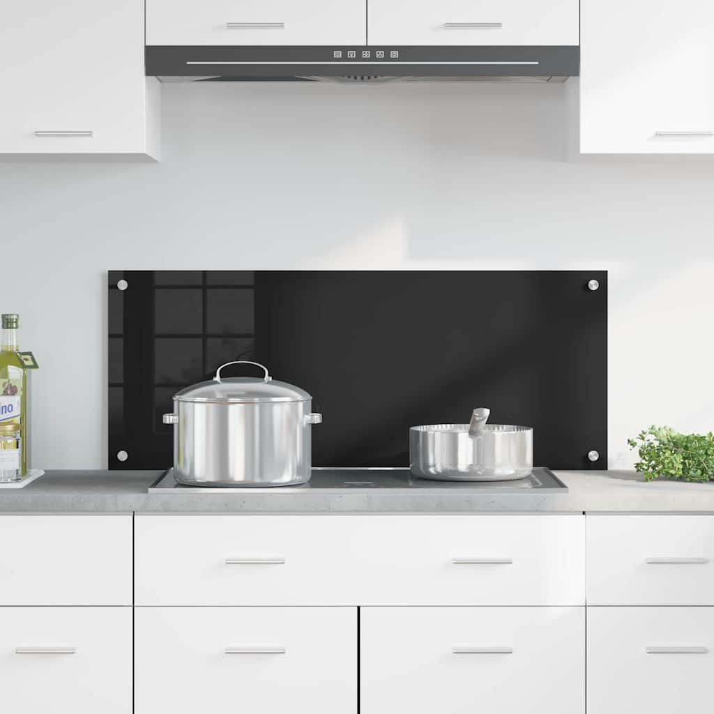 Vidaxx paroi arrière de cuisine noir 100 x 40 cm verre trempé