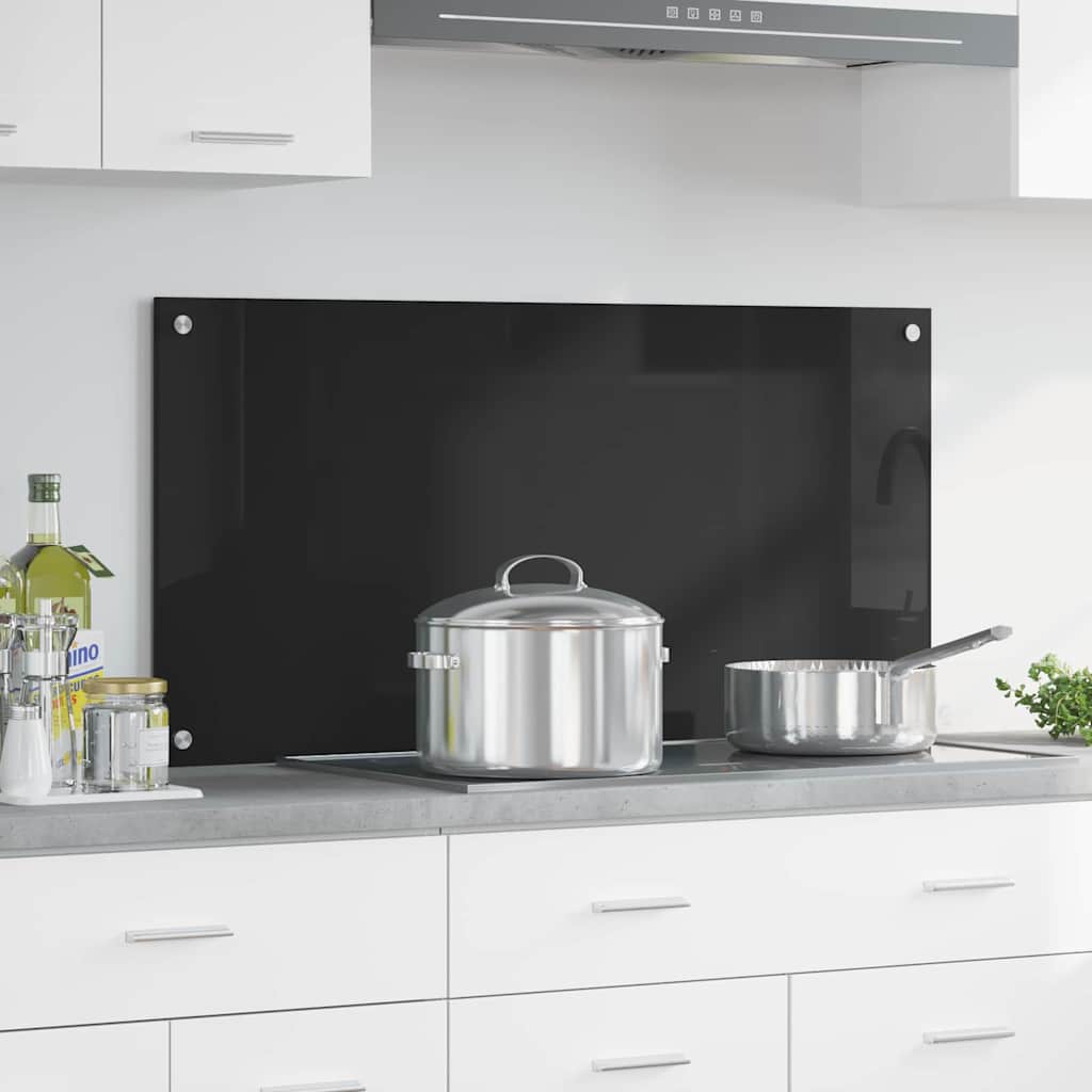 Vidaxx paroi arrière de cuisine noir 100 x 50 cm verre trempé
