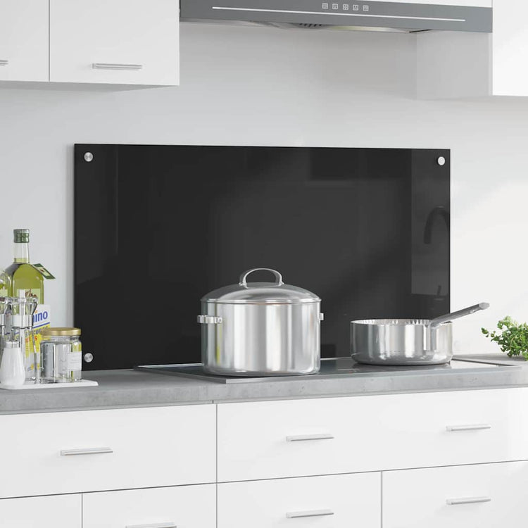 Vidaxx paroi arrière de cuisine noir 100 x 50 cm verre trempé