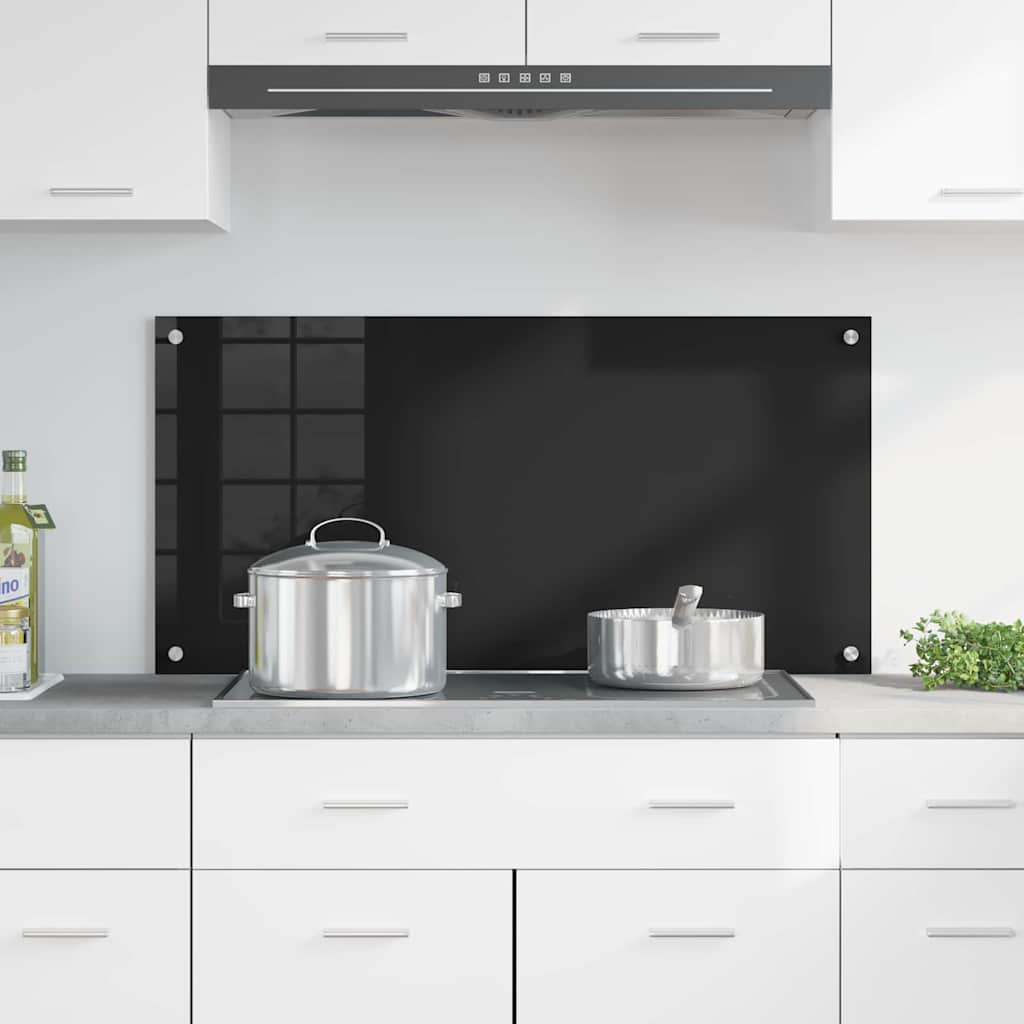 Vidaxx paroi arrière de cuisine noir 100 x 50 cm verre trempé
