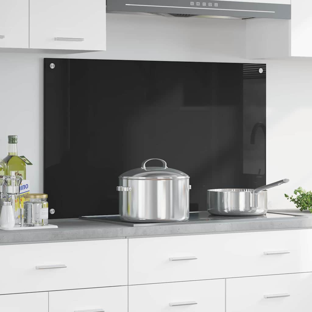 Vidaxx paroi arrière de cuisine noir 100 x 60 cm verre trempé