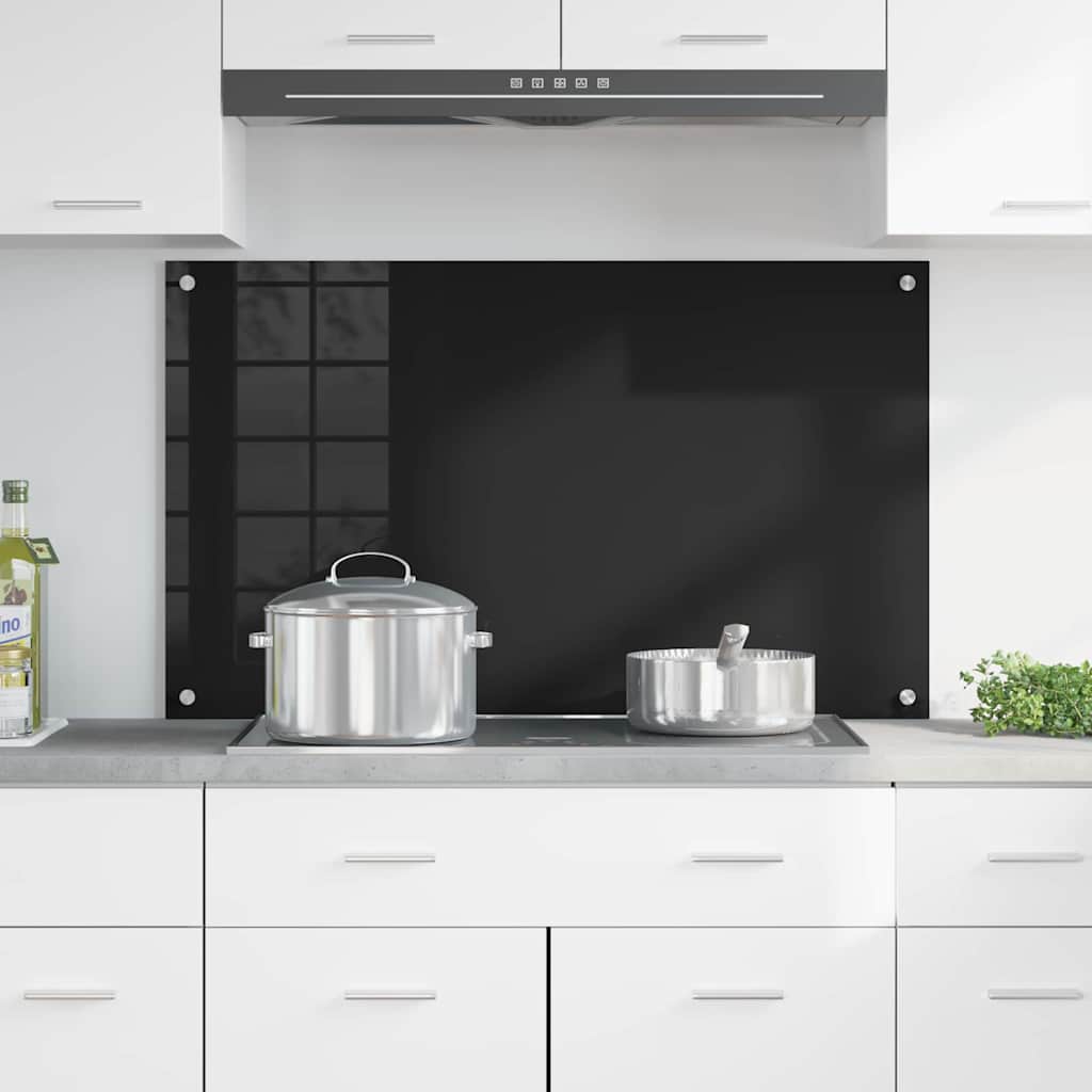Vidaxx paroi arrière de cuisine noir 100 x 60 cm verre trempé