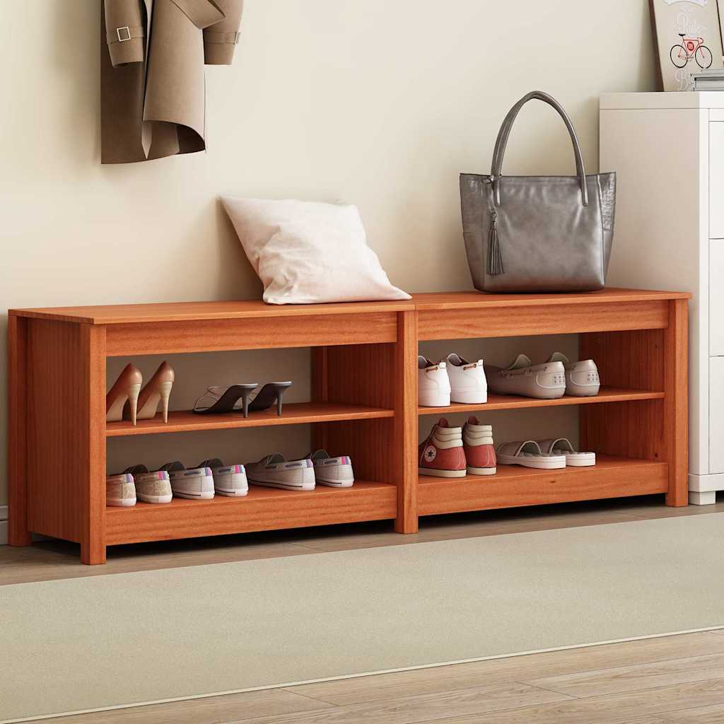 Vidaxl banc à chaussures avec étagère avec rangement était marron 160 x 36,5 x 50 cm