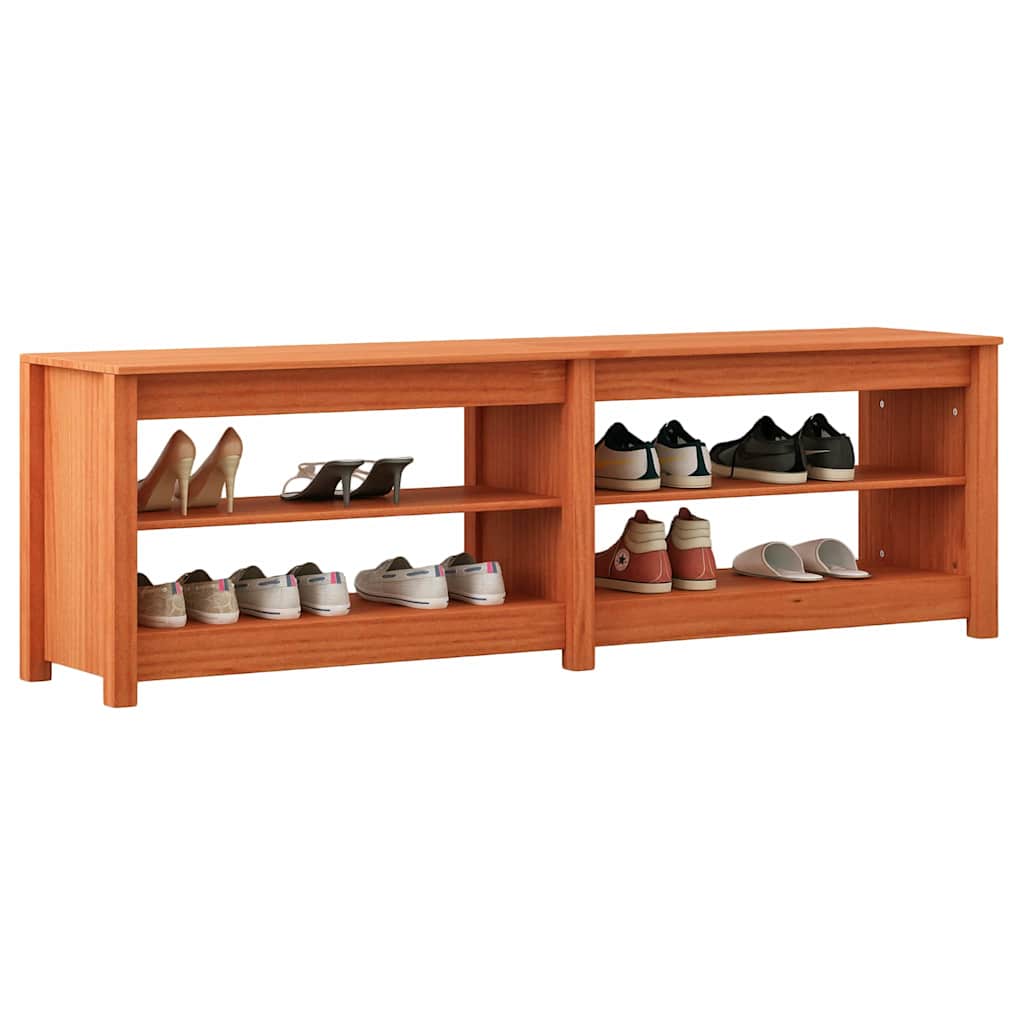 Vidaxl banc à chaussures avec étagère avec rangement était marron 160 x 36,5 x 50 cm