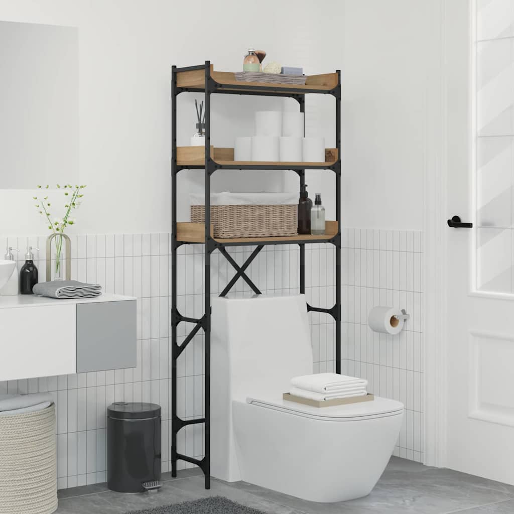 Vidaxx étagère pour machine à laver chêne artisanal 67 x 25 x 163 cm bois d'ingénierie