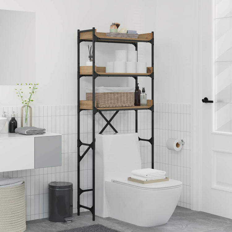 Vidaxx étagère pour machine à laver chêne artisanal 67 x 25 x 163 cm bois d'ingénierie