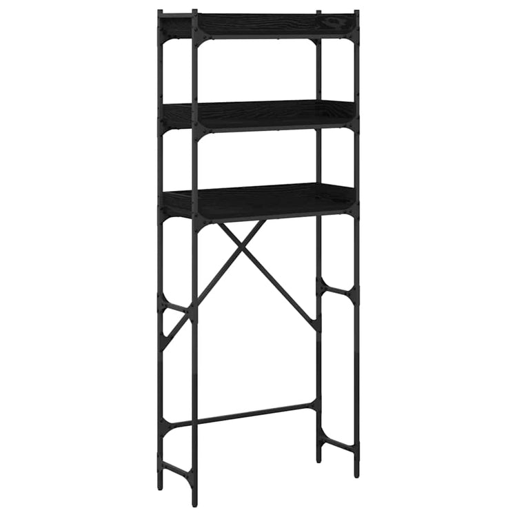 Vidaxx étagère pour machine à laver noir 0ak 67 x 25 x 163 cm bois traité