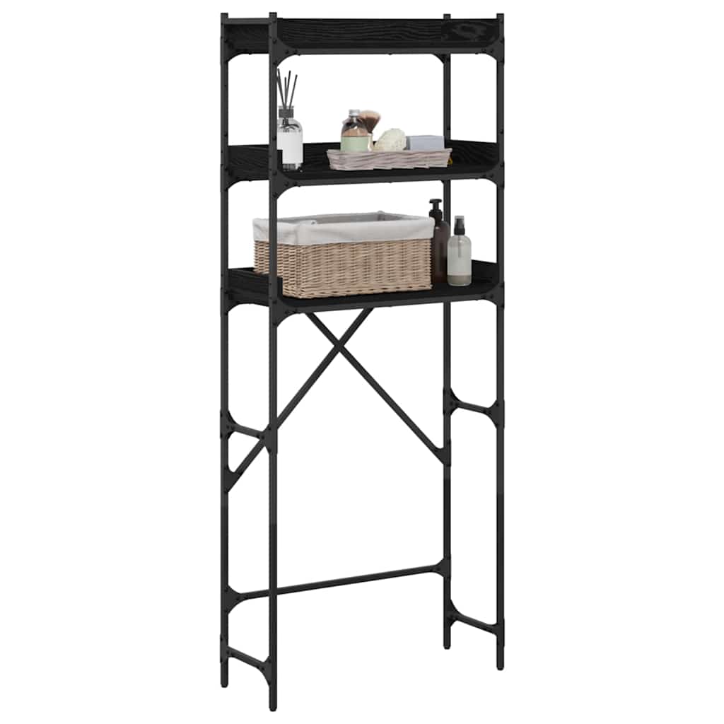 Vidaxx étagère pour machine à laver noir 0ak 67 x 25 x 163 cm bois traité
